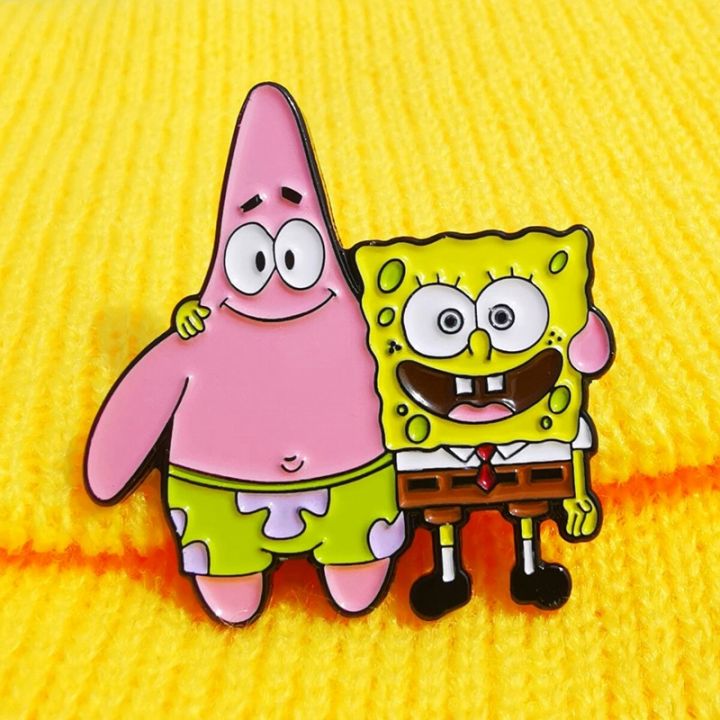 cartoon-anime-patrick-star-friendship-enamel-brooch-pin-lapel-metal-pins-brooches-badges-exquisite-jewelry-accessories