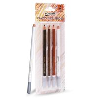 4 Color Professional Soft Pastel Charcoal Pencils Wood Skin Tints White Colored Pencils For Artist Drawing Sketching Blending Drawing Drafting