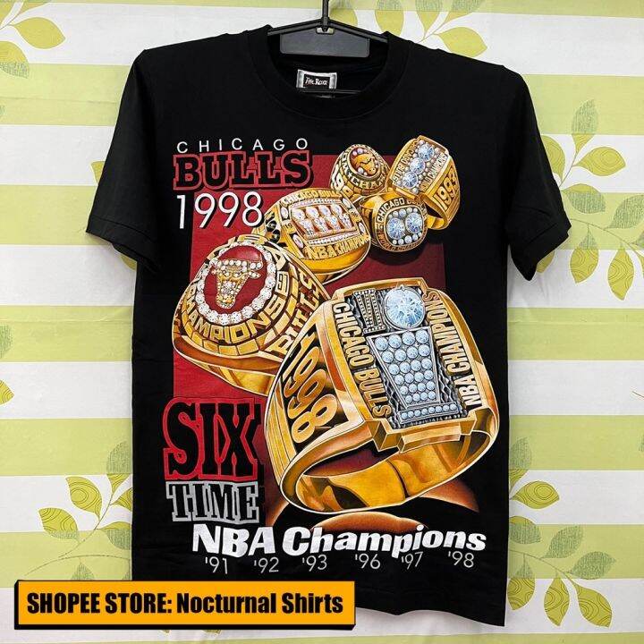 Ready Stock CHICAGO BULLS - SIX TIME NBA CHAMPIONS SHIRT Cotton Short ...