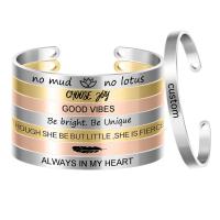 10pcslot Stainless Steel Mantra Bangle Engraved Positive Inspirational Bracelet Width 6mm Customized Cuff Lovers Gift SL-002*10