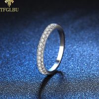 TFGLBU 0.22CTTW Moissanite Rings For Women Half  Eternity Bands Matching Diamond Simple S925 Sterling Silver Plated 18K Gold GRA