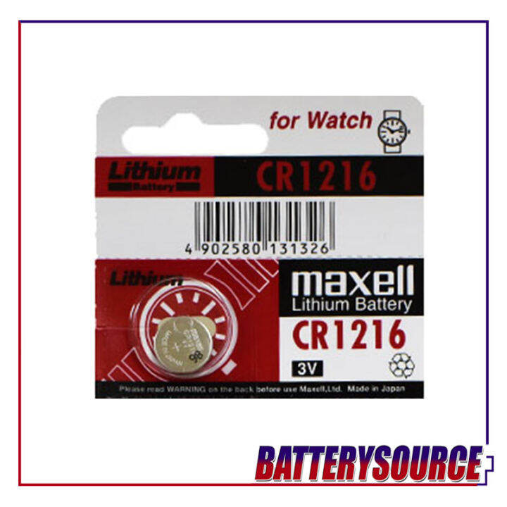 Watch Battery CR1216 (1 Piece) 3V Lithium Button Cell ECR1216, CR1216