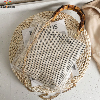 DORANMI Straw Knitted Jute Handbag Strawbags For Women 2022 Transparent Composite Bag Female Shoulder Luxury Designer Bag BG648