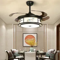 New Chinese Invisible Fan Lamp Ceiling Fan Lights Living Room Dining Room Light with Fan Bedroom Light Electric Fan Lamp Ceiling Exhaust Fans