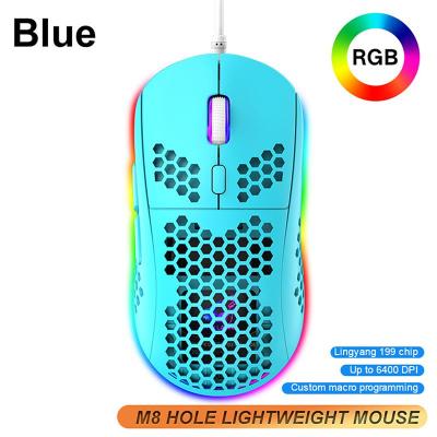 Game Mouse USB Wired RGB Light Gaming Mouse DPI Adjustable Portable Computer Accessory