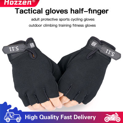 Hozzen ถุงมือใช้งาน Half-Finger ผู้ใหญ่ป้องกันกีฬาถุงมือขี่จักรยานกลางแจ้งปีนเขาออกกำลังกายถุงมือออกกำลังกายน้ำหนักเบา