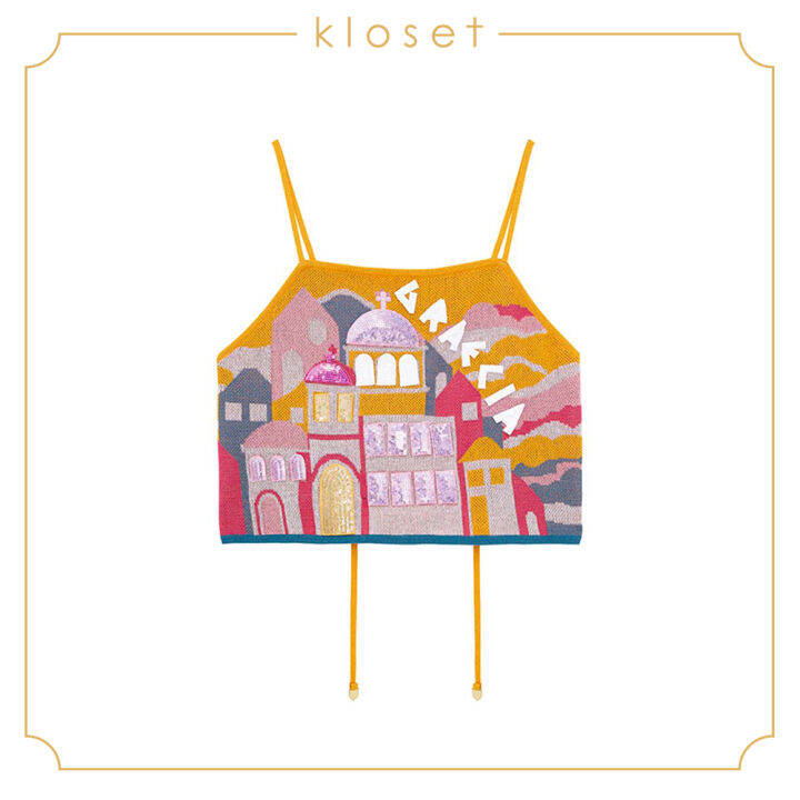 kloset-crop-top-with-tie-back-ss20-t003-เสื้อแฟชั่น-เสื้อสายเดี่ยว-เสื้อผ้าแฟชั่น-เสื้อครอป-เสื้อตัวสั้น