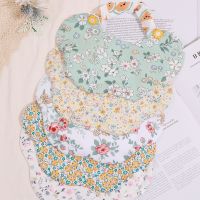 【CC】 Ins Baby Bibs Rotation Cotton Garden Floral Pattern Bandana Bib Kids Burp Cloths Saliva Korean style