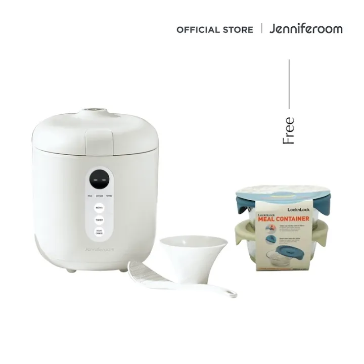 【เตรียมจัดส่ง】 [แถมกล่องแก้วใส่อาหาร] Jenniferoom หม้อหุงข้าวไฟฟ้า