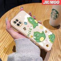 JIUMOO เคสสำหรับ OPPO เคส A15 A15s A35 4G เคสลายการ์ตูนมอนสเตอร์น้อยน่ารักหรูหรากันกระแทกแบบขอบปลอกซิลิโคนเลนส์กล้องถ่ายรูปเคสนิ่มป้องกันคลุมทั้งหมด