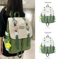 Summer school bag ins wind cute Korean version of high school students junior high school students backpack 2023 new large-capacity backpack 【BYUE】