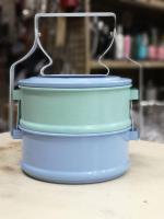 ปิ่นโตเคลือบสี ทรงตรง ขนาด 14 c.m. (14 c.m. round enamel food carrier)