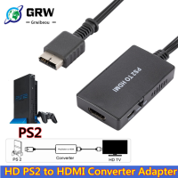 GRWIBEOU อะแดปเตอร์แปลง PS2เป็น HDMI PS2เป็นสาย HDMI PS2เป็น HDMI รองรับ1080P เชื่อมต่อ PS2กับทีวีสมัยใหม่ด้วย HDMI