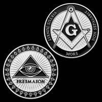 เหรียญสหรัฐ Freemason ท้าทายรูปแบบเสื้อหน้าร้อนชายเหรียญเงินชุบที่ระลึกเหรียญสะสม