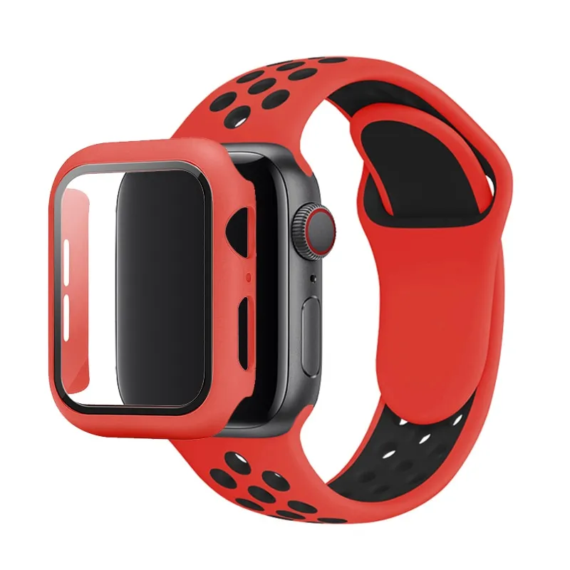 TTUC Assistir acessórios para Apple Watchbands 44mm 42mm 40mm 38mm série 7  6 5 4 3 2 1 Se Assistir pulseiras (Color : Glamour Red-Black, Size : 38mm)