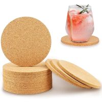 Soft Round Wooden Slip Slice Cup Mat /Square Cork Coaster Heat Resistant Cup Mug Mat /DIY Tableware Decor Durable Pad For Home Office Kitchen