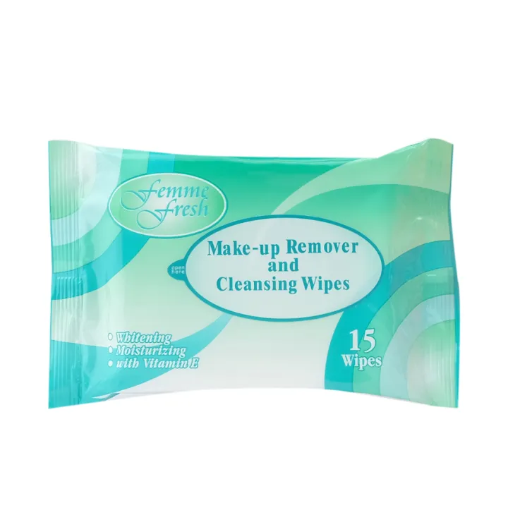 Femme Fresh Make Up Remover Cleansing Wipes 15 sheets B1T1 Lazada PH