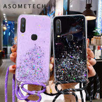 ดาวแวววาวประกายเพชรSequinsสายคล้องโทรศัพท์เคสสำหรับVIVO Y12 Y15 Y17 Y11 Y93 Y95 Y91 Y81 Y19