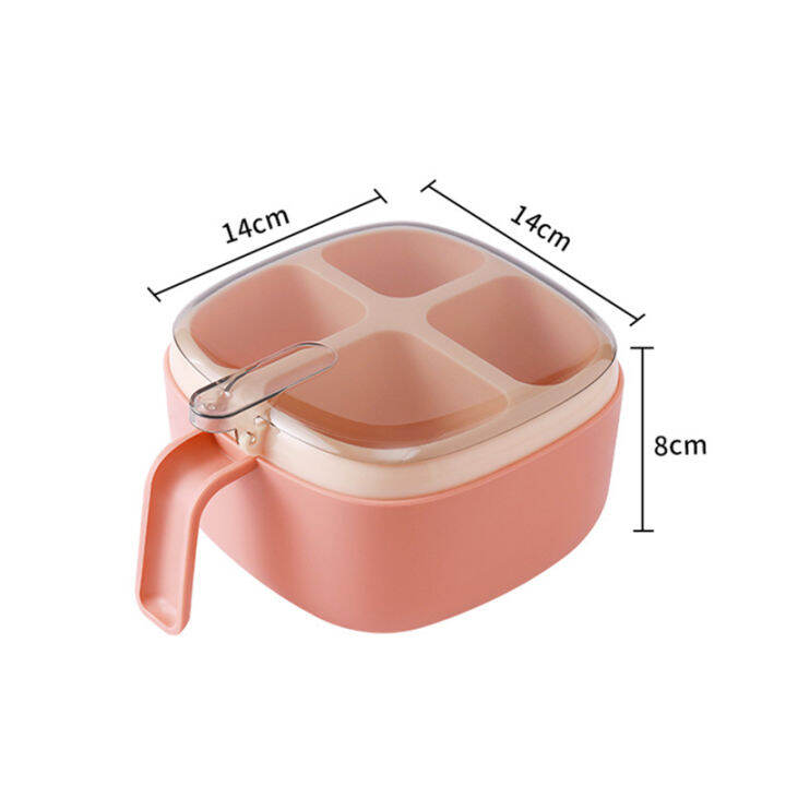 อุปกรณ์จัดเก็บชุดขวดเครื่องปรุงรสพริกถ้วยเครื่องปรุงผง4กล่องอุปกรณ์ในครัว