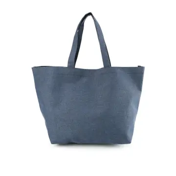 Jual SHOPPING TOTE JEANS BLACK HITAM BIRU BLUE DARK LIGHT PINK