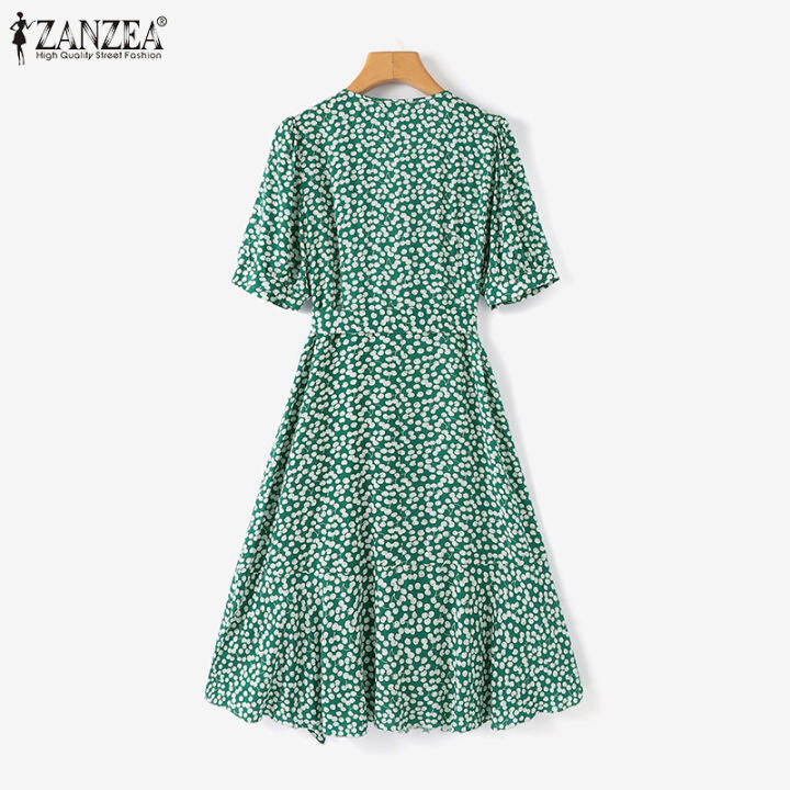 สินค้ามาใหม่-จัดส่งฟรี-fancystyle-zanzea-ชุดเดรสสไตล์เกาหลีของผู้หญิงผ้าคลุมพิมพ์ลายลายดอกไม้ชุดเดรสแขนพองลูกไม้อัพสำหรับวันหยุดสง่างาม-11