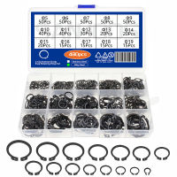 【2023】480Pcs External Retaining Circlips C Clip Washers Snap Retaining Ring Alloy Steel Stainless Steel 5-19mm Circlip Set for Shaft