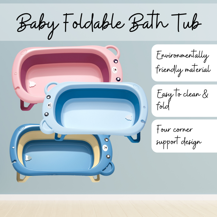 Foldable Baby Bath Tub Bath Shower Tub Besen Bayi Mandi Boleh Lipat Tab
