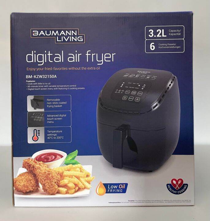 BAUMANN LIVING DIGITAL AIR FRYER 3.2L Lazada PH