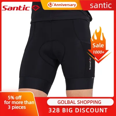Santic Cycling Shorts Men 4D Coolmax Padded Biker Shorts Women Summer Breathable MTB Bike Short Pants Bicycle Tights Asian Size