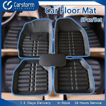 Cord Carpet Floor Mat Black And Blue (Set of 6) | Car Floor Mats Online |  Car Foot Mats Online