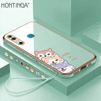 Hontinga เคสโทรศัพท์สำหรับ Infinix Hot 8 Hot8 Pro,เคสโทรศัพท์แฟชั่นลายการ์ตูนสุนัขสุดน่ารักทำจากโครเมียมทรงสี่เหลี่ยมทำจาก TPU นิ่มป้องกันกล้องเต็มรูปแบบเคสยางกัน Gores สำหรับเด็กผู้หญิง