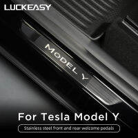 LUCKEASY Auto Accessories Exterior For Tesla Model Y 2020-2022 Car Door Sill Protector Threshold Decoration patch