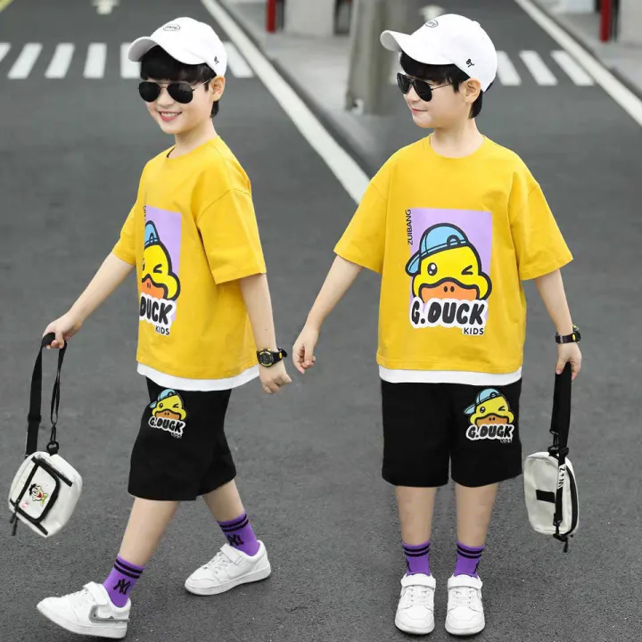 Biu Children'S Fashion 2Pcs（Tops+Shorts）High Quality Korean Shorts For Kids Boys  Clothes 3