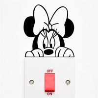 cartoon mickey minnie mouse switch stickers for kids rooms home decor disney wall decals vinyl mural art diy wallpaper Wall Stickers  Decals