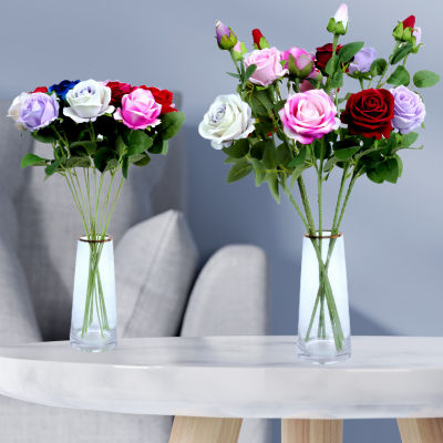 วันวาเลนไทน์กุหลาบดอกเดียวกุหลาบจำลองสำหรับงานแต่งงานที่บ้านดอกไม้ประดิษฐ์เทียมดอกกุหลาบจำลอง