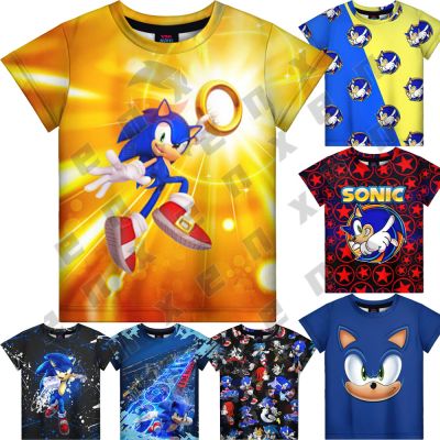 3-13 Years Old Sonic the Hedgehog T-Shirt For Kids&nbsp;Summer Short Sleeve Boys Girls Tops Casual Shirts