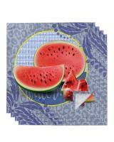 ┅✶₪ 4pcs Leopard Print Watermelon Summer Square 50cm Table Napkin Wedding Decoration Table Cloth Kitchen Dinner Serving Napkins