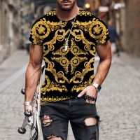 Summer Luxury Baroque Style 3D Print Men Women T-shirts High Quality O-Neck Short Sleeve Loose Tops Oversized Shirts