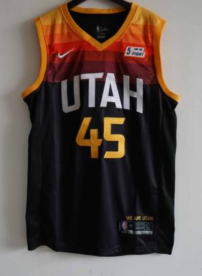 Ready Stock 22/23 Top Quality Mens 45 Donovan Mitchell Utah Jazz Basketball 2020/21 Swingman Jersey - Black