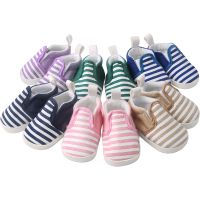 18 Inch American Doll Girls Shoes Casual Canvas Sneakers Striped Shoes Born Baby Toys Accessories Fit 43 Cm Boy Dolls Gift E2