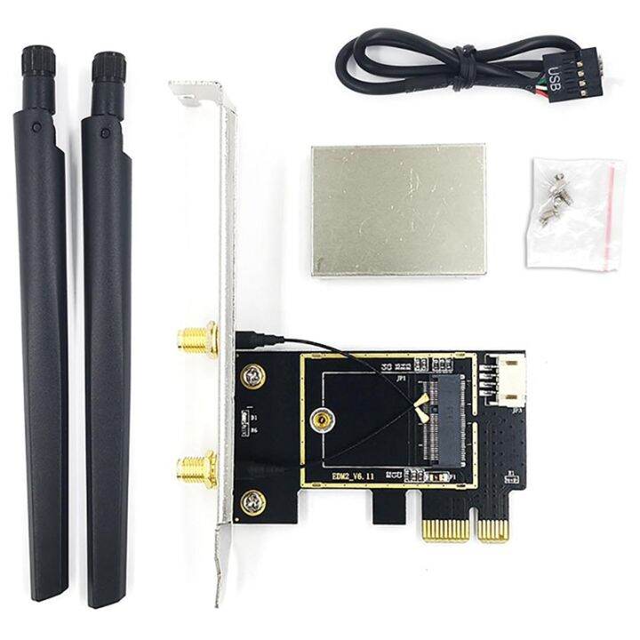 2X PCIE WiFi Card Adapter Bluetooth Dual Band Wireless Network Card