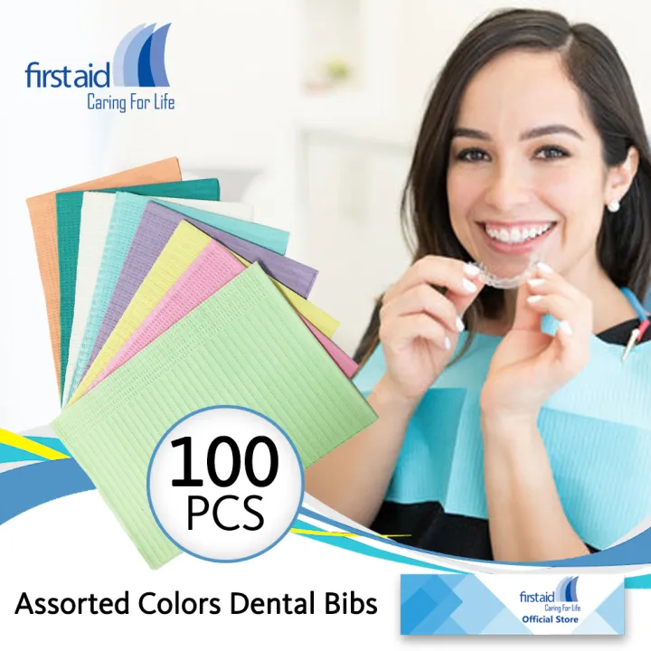 First Aid Dental Bibs 100pcs 3 ply (Assorted Colors) Lazada PH