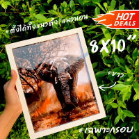 กรอบรูปขนาด8x10นิ้ว มีกระจก ขาตั้ง หูแขวนผนัง รหัสไม้052