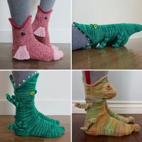 Crocodile Socks Funny Christmas 2022 Knitted Shark Chameleon Medium Tube Socks Creative Animal Socks Christmas Gifts Kids Favor Socks Tights