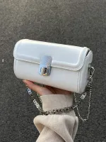 This years popular bag womens 2023 new high-end chain underarm bag solid color versatile one-shoulder Messenger small square bag 【QYUE】