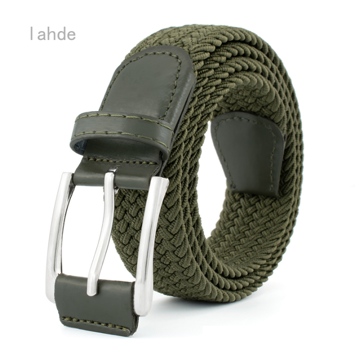 lahde-เข็มขัดผ้าถักแบบยืดหยุ่นใช้ได้ทุกเพศ-เข็มขัดผ้าทอยืดแบบลำลองเข็มขัดปรับระดับได้ทนทาน