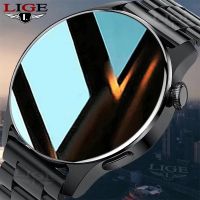 LIGE 2022 Men Bluetooth Call Smart Watch Full Touch Sport Fitness Watches Waterproof Steel Band Smartwatch Gift