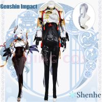 Shenhe Cosplay Costume Genshin Impact Adult Carnival Uniform Wig Anime Halloween Costumes Women Game Lesser Lord Kusanali