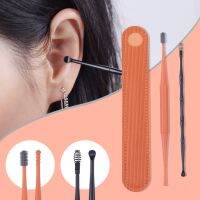 2PCS/1Set Ear Wax Removal Tool Ear Cleaning Sticks Earpick Remover Silicone Ear Pick Double Head Ear Cleaner 360° Spiral Swab