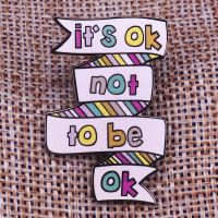 【CC】 It is ok to be pin mental health awareness badge depression suicide prevention brooch stop the silence pins emotional jew